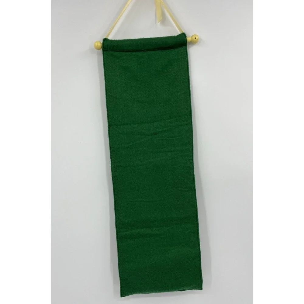Christmas Wall Hanging Card Holder Decor Felt 3 Pockets Embroidered John 3:16